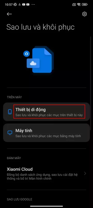 Cách sao lưu điện thoại Xiaomi không mất dữ liệu
