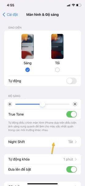 Cách bảo vệ mắt khi dùng iPhone bằng Night Shift 2