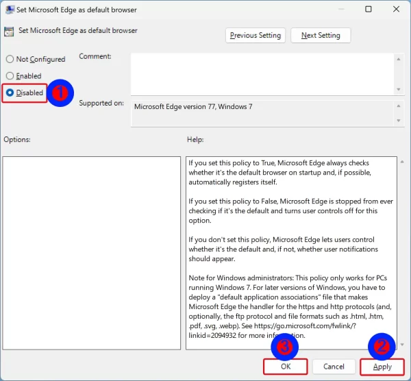 Cách ngăn Microsoft Edge yêu cầu trở thành trình duyệt mặc định trong Windows 11c
