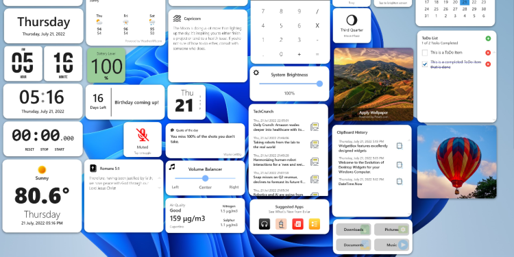 WidgetBox: Tiện ích màn hình miễn phí cho Windows 10