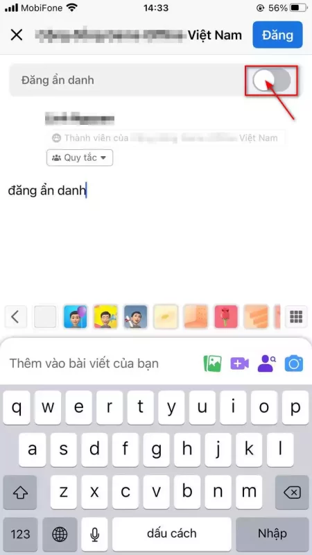 Đăng bài ẩn danh trên Facebook