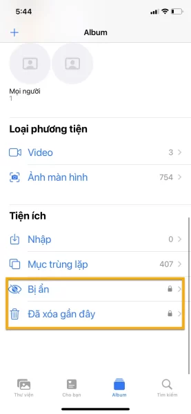 Cách khóa album ảnh ẩn bằng Face ID, Touch ID trong iOS 16a