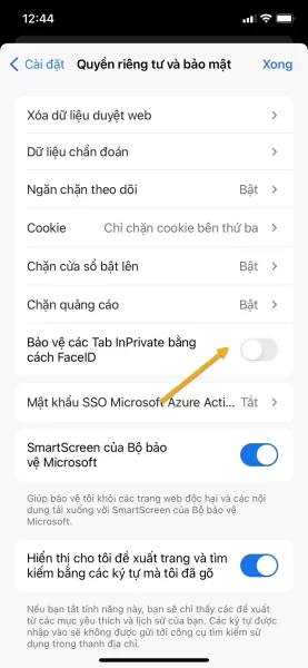 Cách sử dụng tính năng bảo vệ tab riêng tư Microsoft Edge trên iOS 3