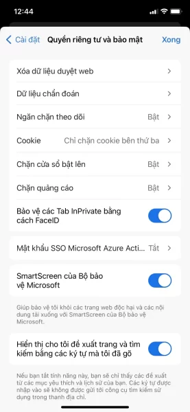 Cách sử dụng tính năng bảo vệ tab riêng tư Microsoft Edge trên iOS 6