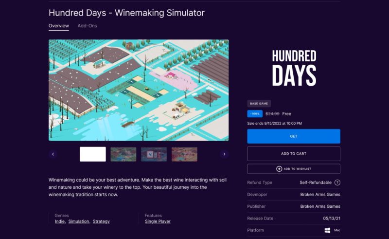 Tải miễn phí game Hundred Days - Winemaking Simulator cho PC
