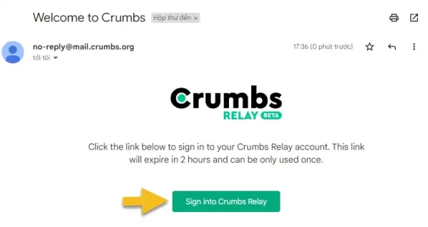 Cách sử dụng Crumbs Relay tạo email ảo 3