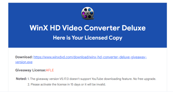 WinX HD Video Converter Deluxe 11