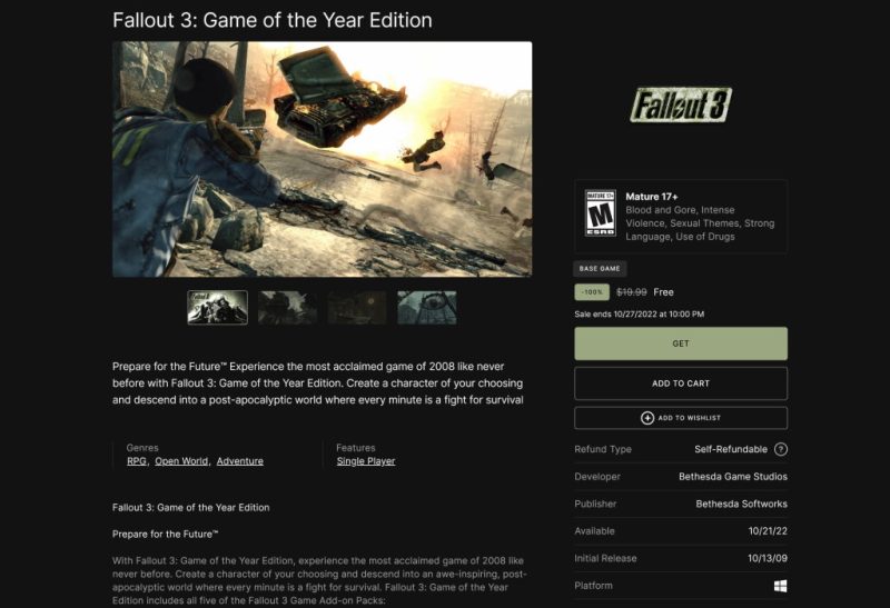 Tải miễn phí game Fallout 3: Game of the Year Edition