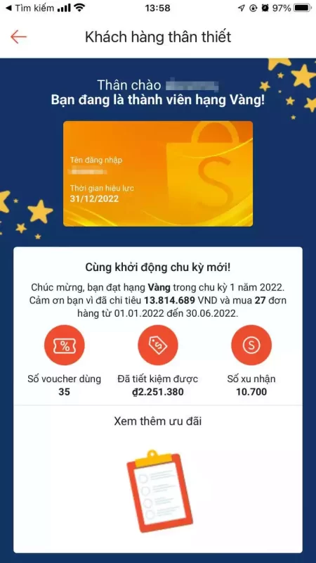 Cách xem bạn đã mua bao nhiêu trên Shopee