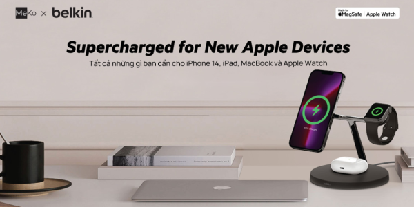 Belkin phối hợp MeKo ra mắt sạc không dây MagSafe 3-in-1 cùng loạt phụ kiện cho iPhone 14