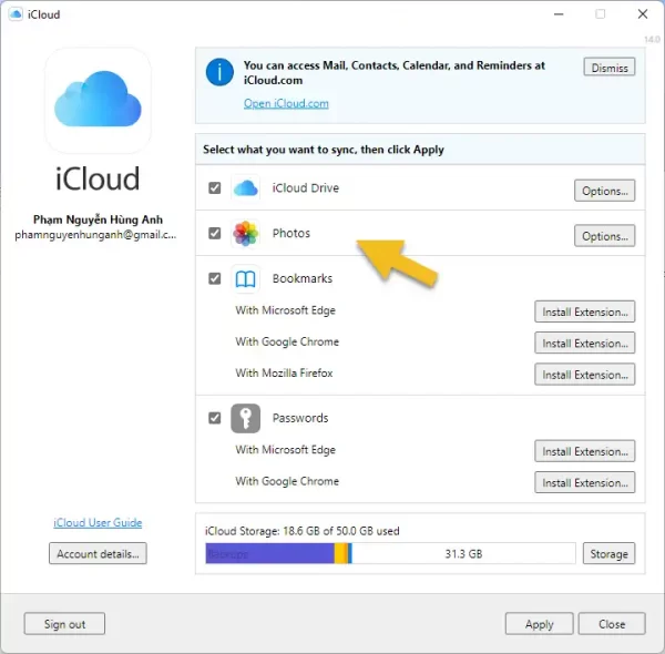 Cách kết nối iCloud Photos trong Microsoft Photos 9