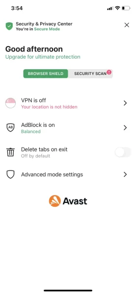 Cách sử dụng Avast Secure Browser trên iOS, Android 7