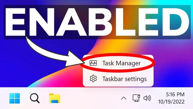 Cách kích hoạt Task Manager trong trình đơn chuột phải thanh tác vụ Windows 11