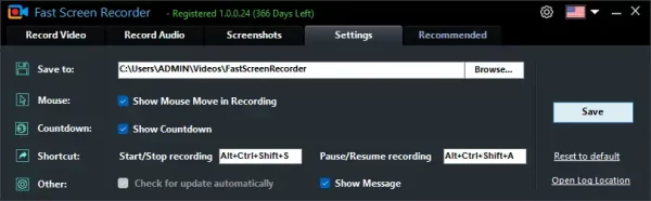 Fast Screen Recorder 9