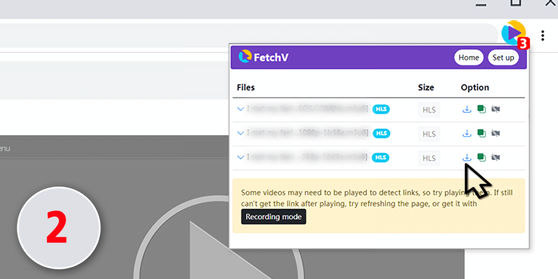 FetchV: Tiện ích tải video m3u8, mp4, mkv,… trên trình duyệt