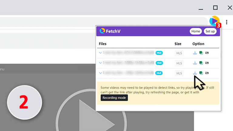 FetchV: Tiện ích tải video m3u8, mp4, mkv,… trên trình duyệt