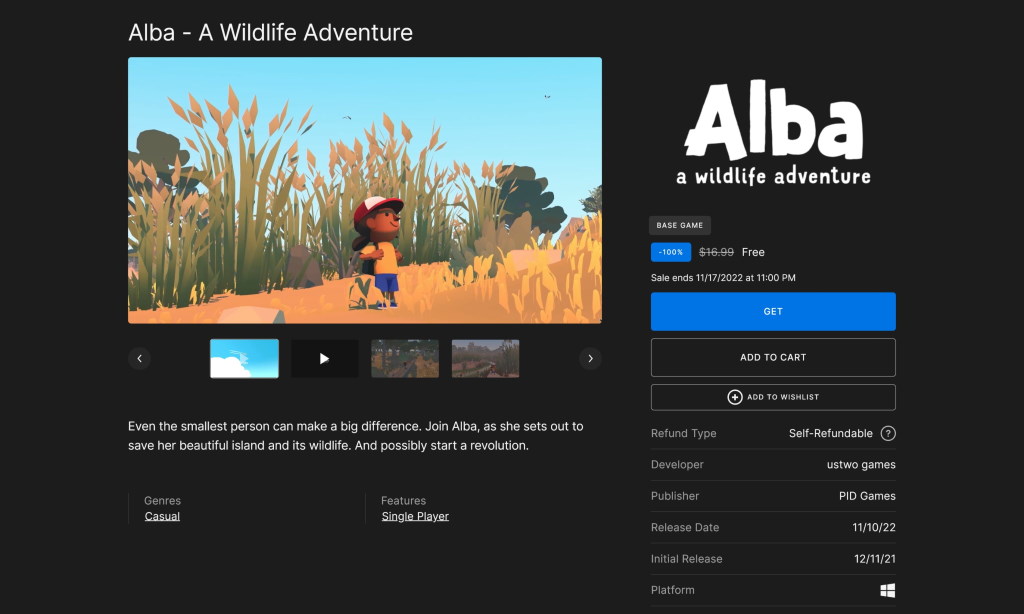 Đang miễn phí 2 game Alba - A Wildlife Adventure và Shadow Tactics ...