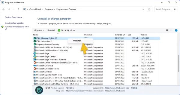 Cách gỡ bỏ IObit Malware Fighter 6