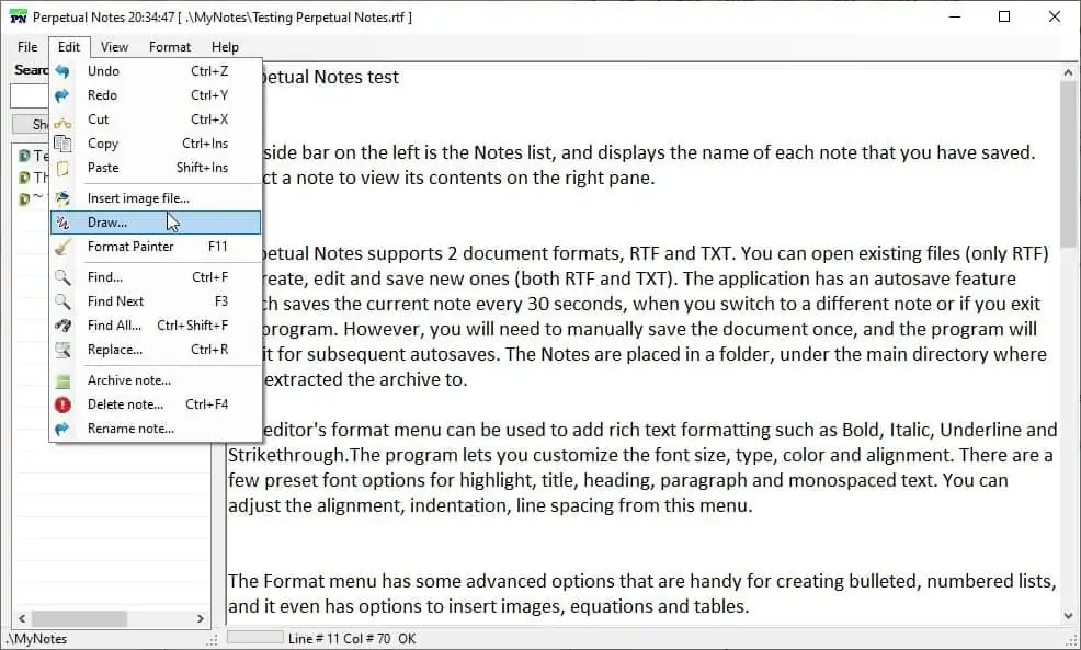 Perpetual Notes: Ứng dụng ghi chú hỗ trợ vẽ, chèn ảnh