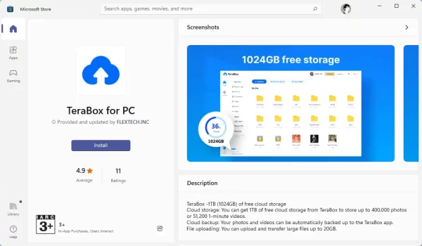 TeraBox đã có mặt trên Microsoft Store 1