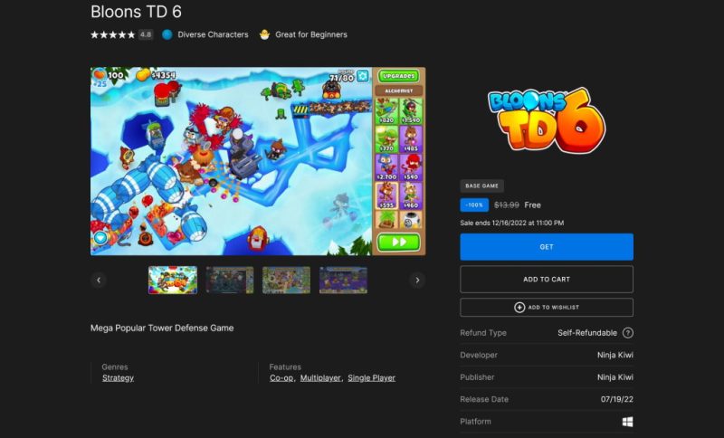 Tải miễn phí game Bloons TD 6