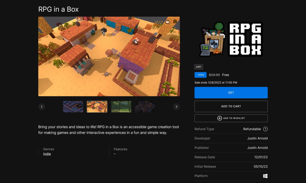 Đang miễn phí game Fort Triumph và phần mềm làm game RPG in a Box cho PC