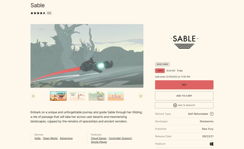 Tải miễn phí game Sable