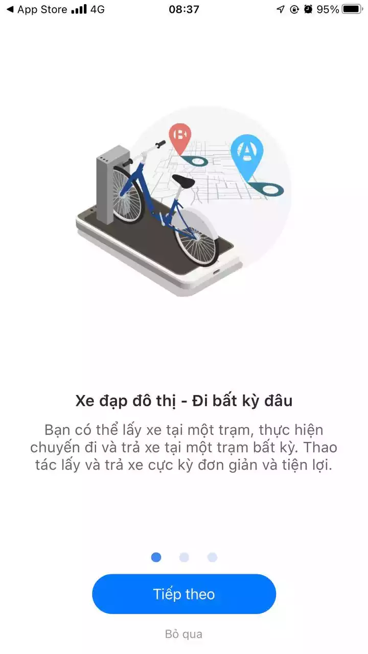 Cách thuê xe đạp TNGo