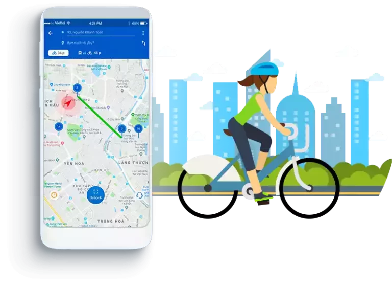 Cách thuê xe đạp TNGo