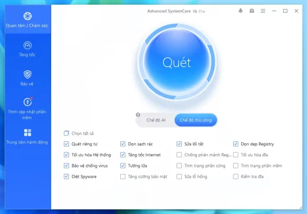 Cách sử dụng miễn phí Advanced SystemCare 16 PRO 9