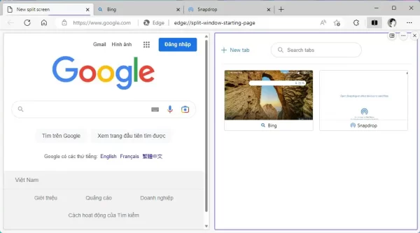Cách sử dụng tính năng Split screen trên Microsoft Edge 2