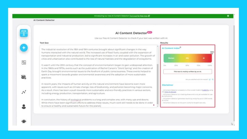 AI Content Detector: Kiểm tra văn bản do AI hay con người viết