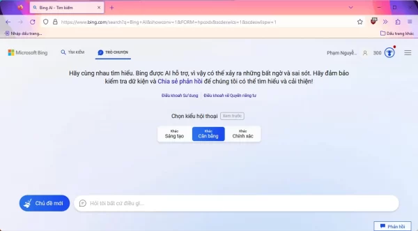 Cách sử dụng Bing Chat trên Chrome, Firefox không cần extension 8