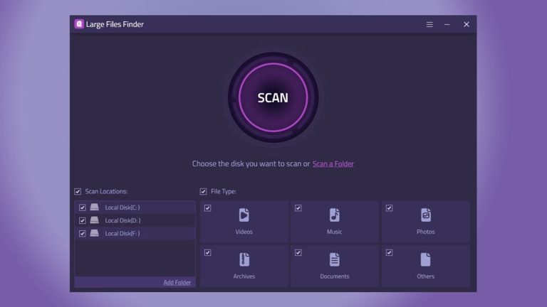 Large Files Finder: Dọn dẹp tệp trùng lặp dung lượng lớn trên Windows