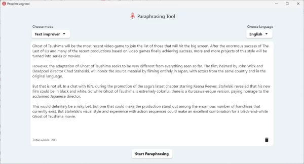 Paraphrasing Tool AI 1