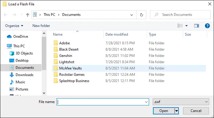 Cách chạy file Flash SWF trên Windows 11