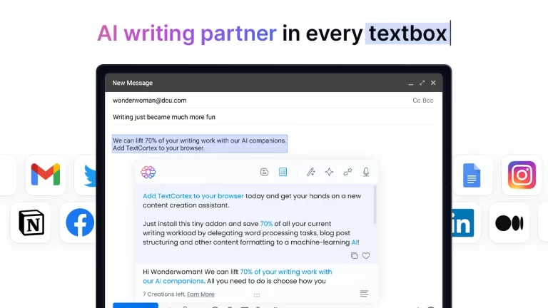TextCortex: Trò chuyện, viết văn bản tự động trên Google Docs cùng AI