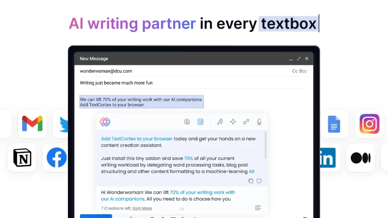 TextCortex: Trò chuyện, viết văn bản tự động trên Google Docs cùng AI