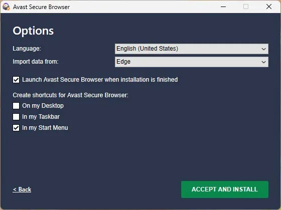 Avast Secure Browser PRO 5