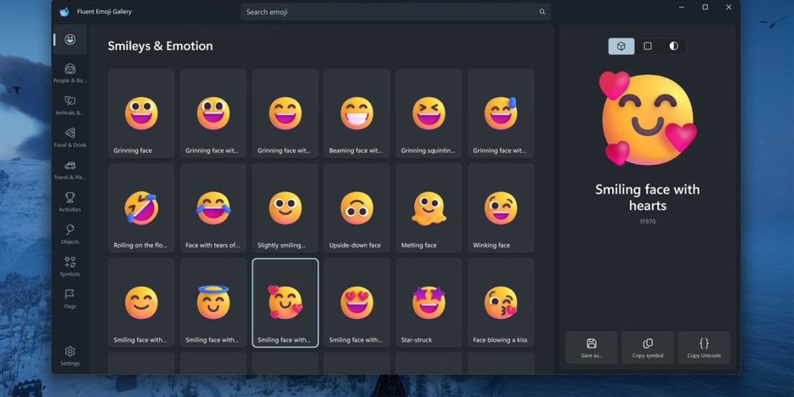 Fluent Emoji Gallery: Xem, lưu biểu tượng cảm xúc Fluent Emoji