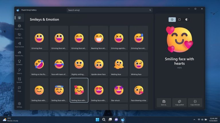 Fluent Emoji Gallery: Xem, lưu biểu tượng cảm xúc Fluent Emoji