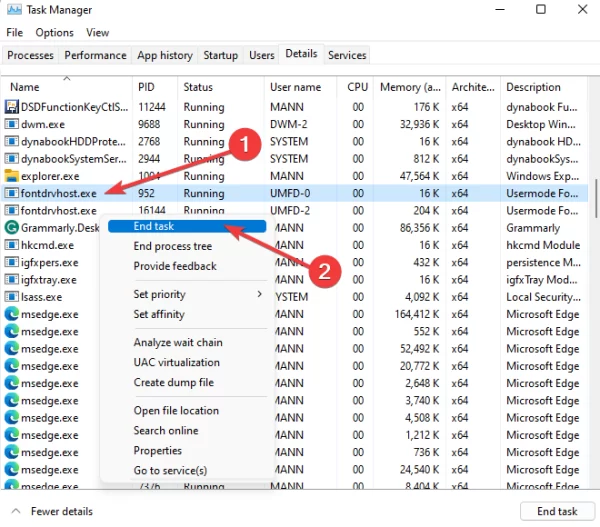 Cách xử lý khi Fontdrvhost.exe chiếm nhiều tài nguyên Windows 1