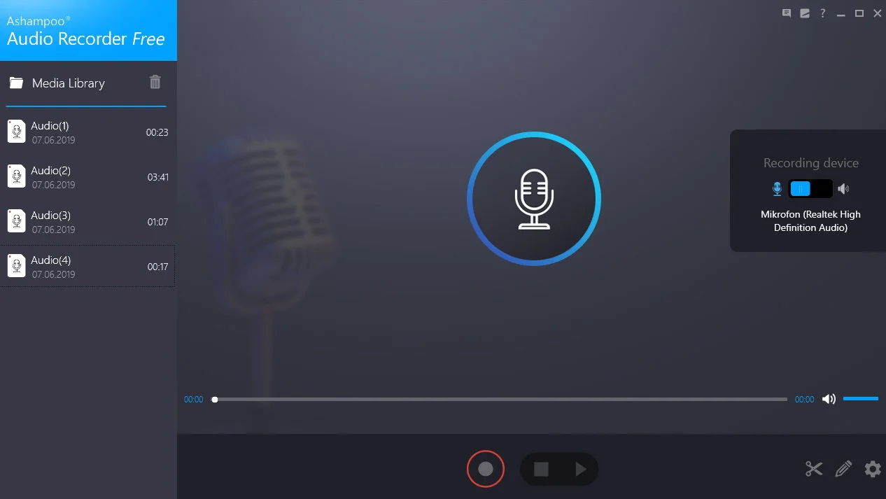 Ashampoo® Audio Recorder Free: Giải pháp ghi âm tối ưu của bạn