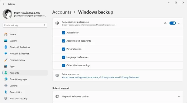 Cách sử dụng Windows Backup mới trên Windows 11 5