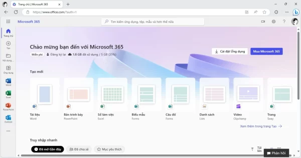 Đây là giao diện mới của Microsoft 365 phiên bản desktop 3