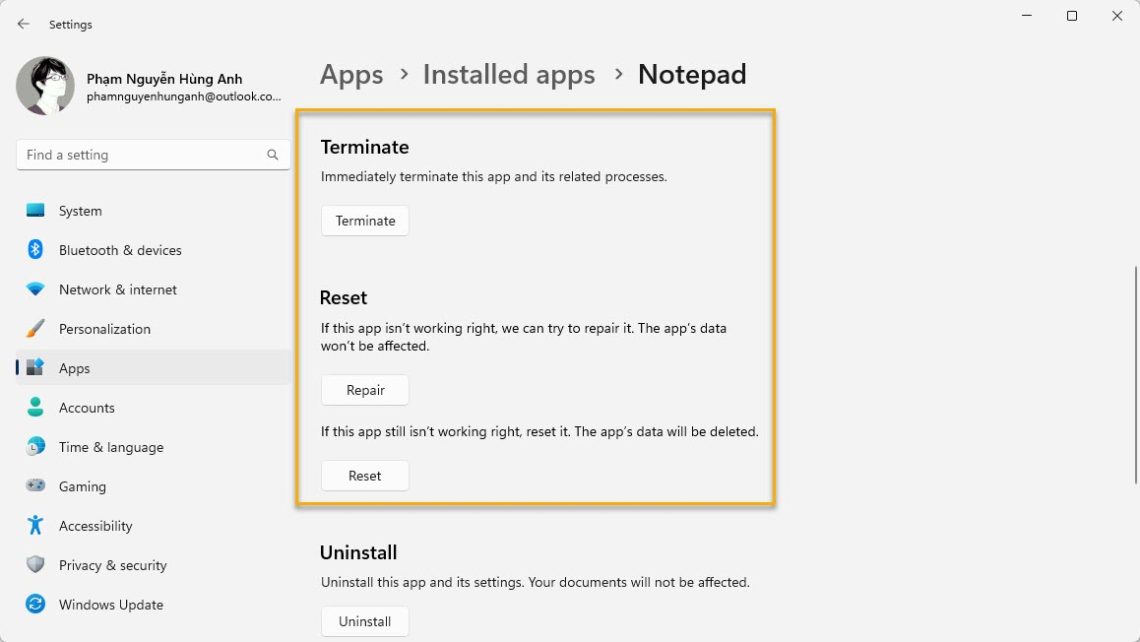 Khắc phục lỗi Notepad tự động đóng trên Windows