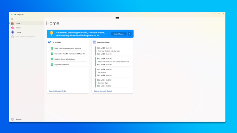 Magic 365: Ứng dụng AI quản lý tác vụ, kế hoạch, lịch sự kiện Outlook và Microsoft To Do