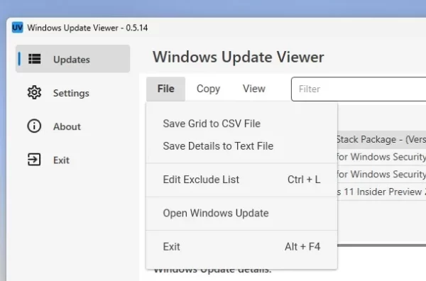 Windows Update Viewer 5