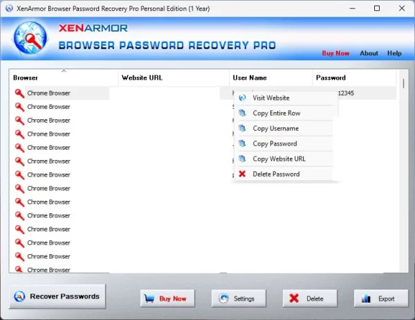 XenArmor Browser Password Recovery Pro 7