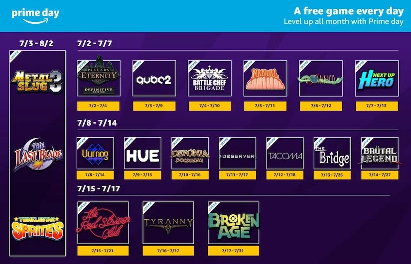 Danh sách game Amazon Prime Gaming tháng 8/2023